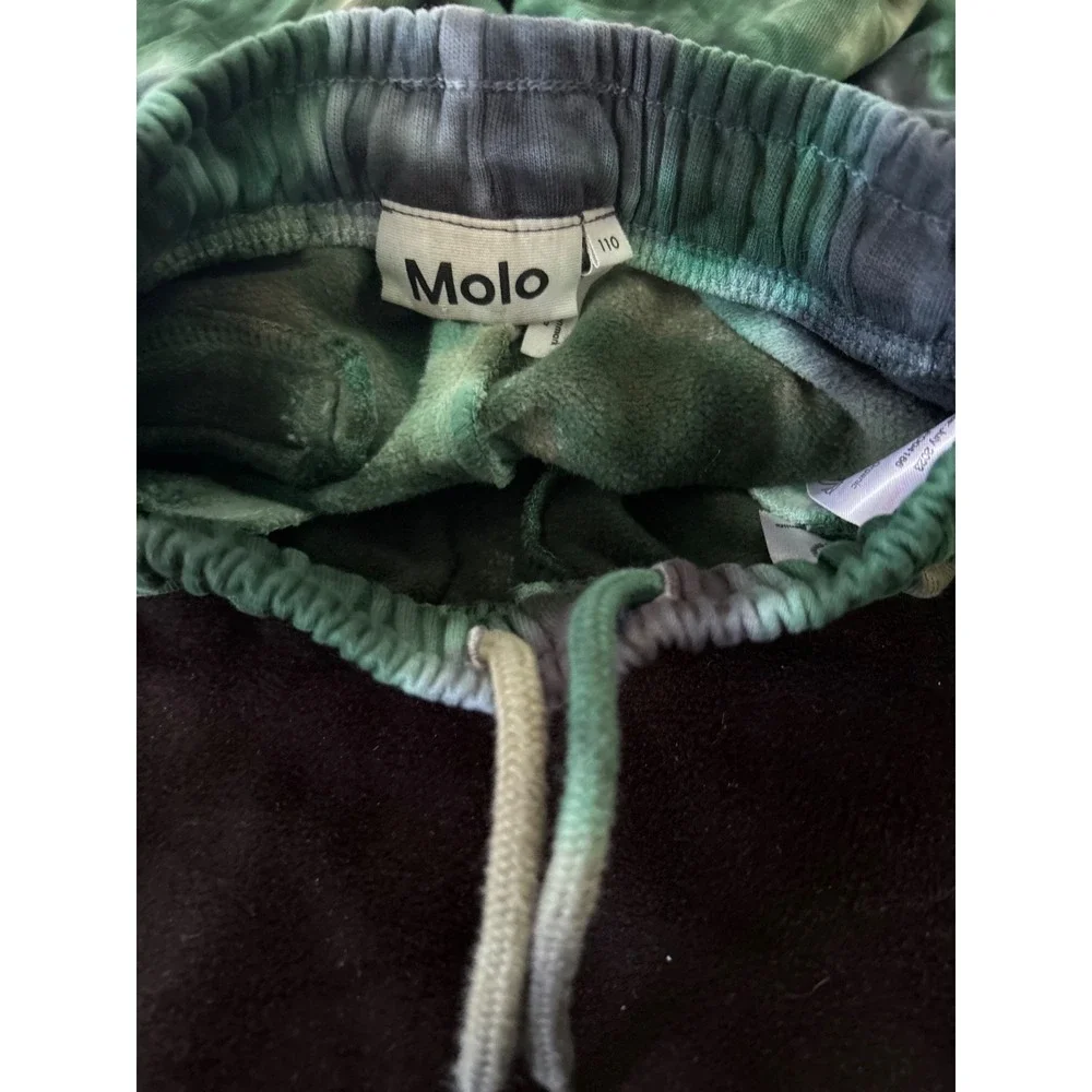 EUC Molo Adan Jogger & Hoodie Green Tie Dye Organic Cotton Set 110 US 5Y